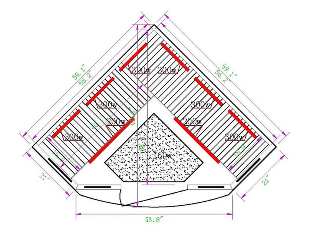 Dynamic Infrared Maxxus 3 - Person Bluetooth Compatible FAR Infrared Sauna in Hemlock