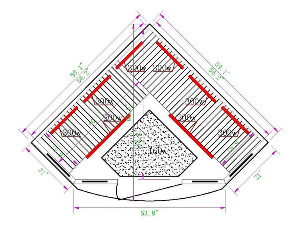 Dynamic Infrared Maxxus 3 - Person Bluetooth Compatible FAR Infrared Sauna in Hemlock