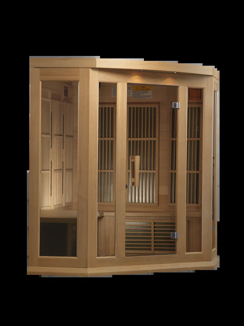 Dynamic Infrared Maxxus 3 - Person Bluetooth Compatible FAR Infrared Sauna in Hemlock