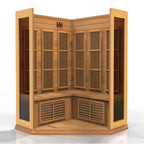 Sauna 3-Person Corner Low EMF (Under 8MG) FAR Infrared Sauna (Canadian Red Cedar)