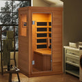 1 Person Infrared Sauna, Full Spectrum Infrared Sauna for Home, Indoor Dry Sauna with 4 Heater Panels, Bluetooth and Tempered Glass,Canadian Hemlock