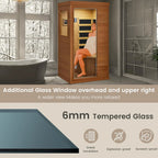 1 Person Infrared Sauna, Full Spectrum Infrared Sauna for Home, Indoor Dry Sauna with 4 Heater Panels, Bluetooth and Tempered Glass,Canadian Hemlock
