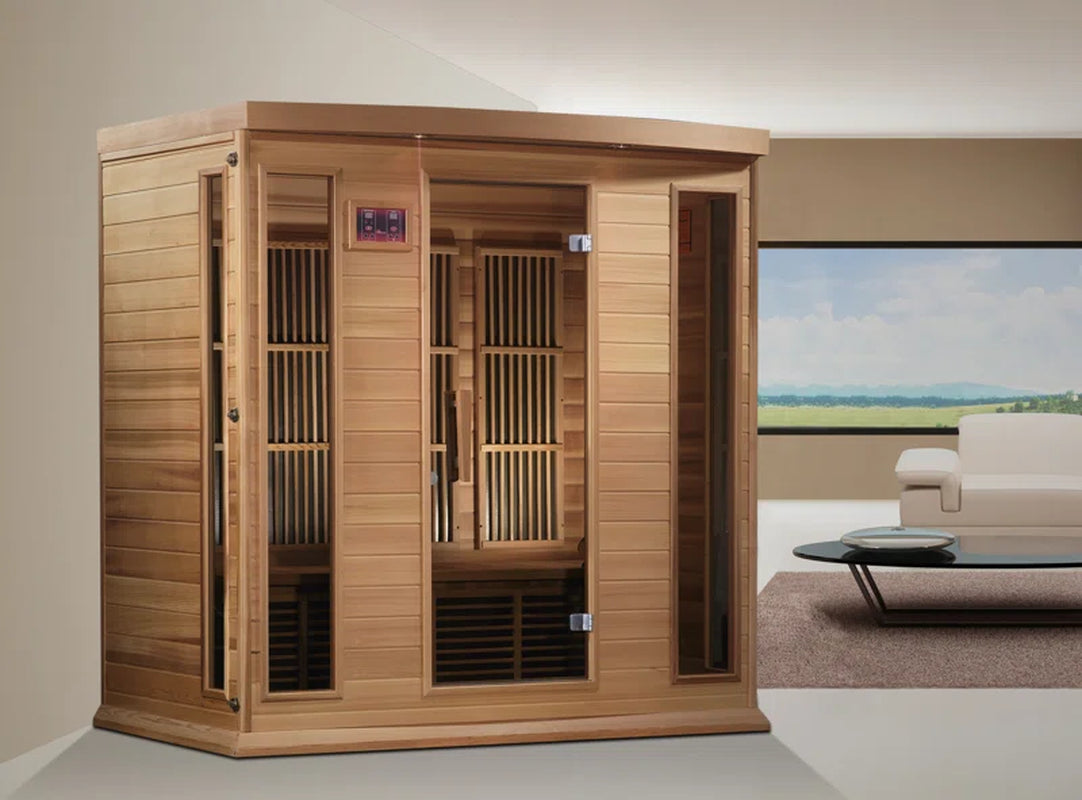 Dynamic Infrared Maxxus 4 - Person Bluetooth Compatible FAR Infrared Sauna in Hemlock