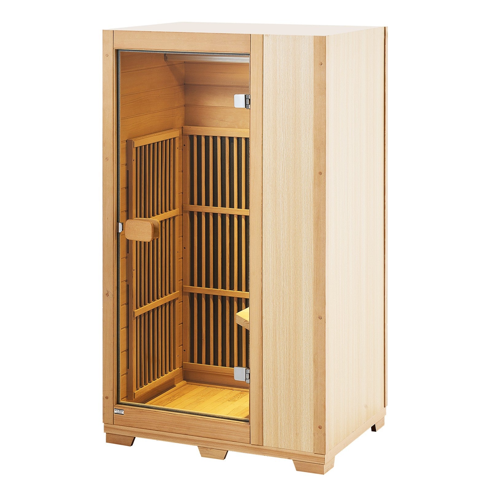 Uimoso 1 Person Far Infrared Wooden Sauna Room 1140W Home Spa Bluetooth Speakers