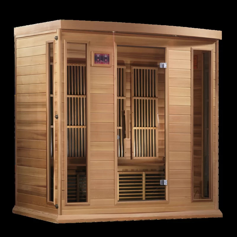 Dynamic Infrared Maxxus 4 - Person Bluetooth Compatible FAR Infrared Sauna in Hemlock