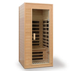 1290W Hemlock 1 Person Sauna Indoor Spa Room , FAR Infrared Sauna with Touch Intelligent Panel, Bluetooth LED Reading Light,Temperature Protection for Home Gym