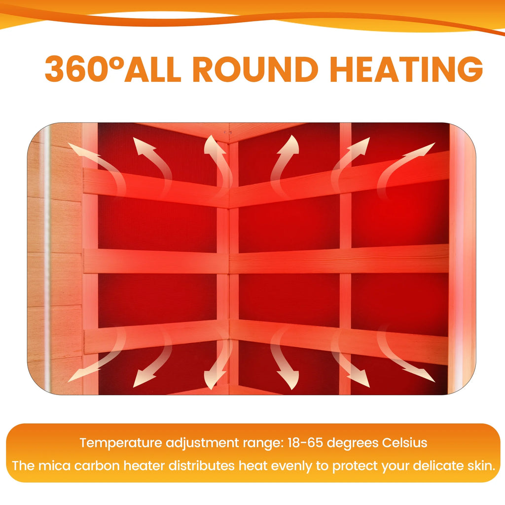 Single Sauna, Home Sauna, Low EMF Far Infrared Sauna, Home Spa Sauna,Infrared Saunas for Home