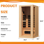 Single Sauna, Home Sauna, Low EMF Far Infrared Sauna, Home Spa Sauna,Infrared Saunas for Home