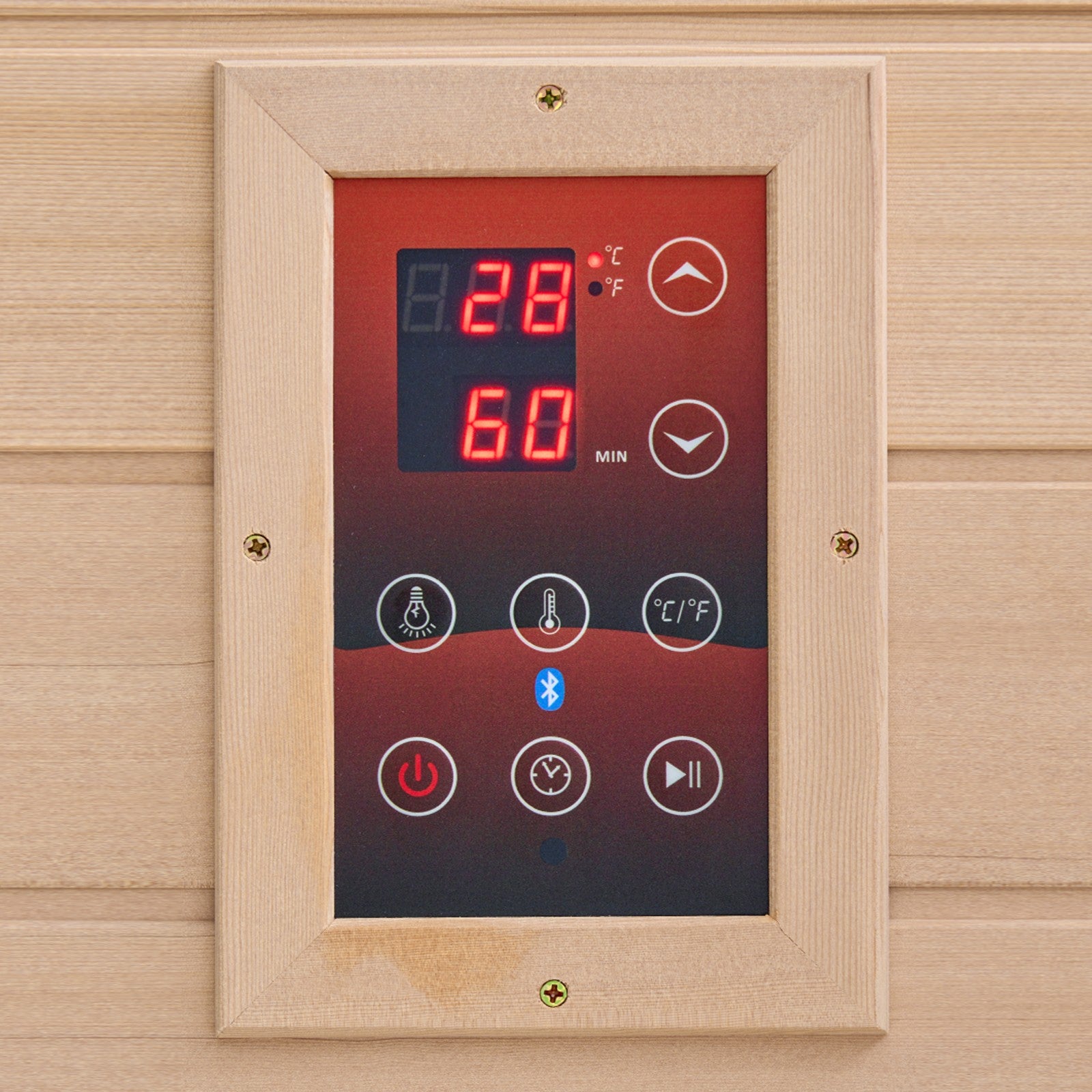 Uimoso 1 Person Far Infrared Wooden Sauna Room 1140W Home Spa Bluetooth Speakers