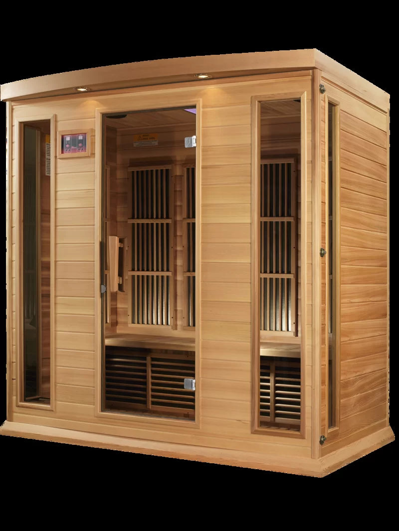 Dynamic Infrared Maxxus 4 - Person Bluetooth Compatible FAR Infrared Sauna in Hemlock