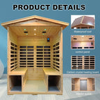 4 - Person Bluetooth Compatible FAR Infrared Sauna in Fir