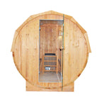 Thermora Large Premium American White Oak Outdoor Wooden Barrel Sauna With 4.5KW Sauna Heater (SAK45968)